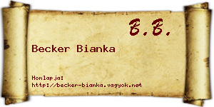 Becker Bianka névjegykártya